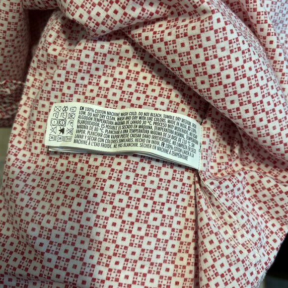 Forever 21 Red Geometric Print Short Sleeve Button-Down Shirt Men's Size XL - Picture 4 of 4